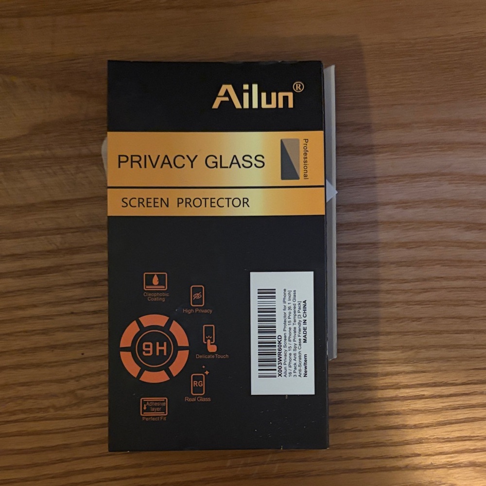 Ailun Black and Orange Privacy Glass Protector